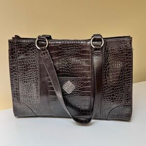 Coldwater Creek Faux Alligator Print Large Tote Bag